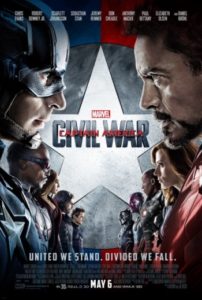 Marvel superheroes movie poster from 'Captain America: Civil War'